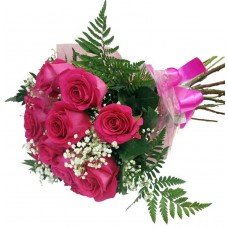 Pink Roses Wrapped Bouquet